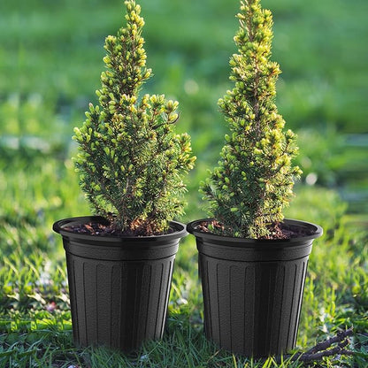 100 Pcs 2 Gallon Planter Nursery Pots, Seed Starting Pot Plastic Flower Seedling Pots with Drainage Holes Flexible Plant Container for Indoor Outdoor Garden Lawn Yard Plants Seedlings (100, 2 Gallon)