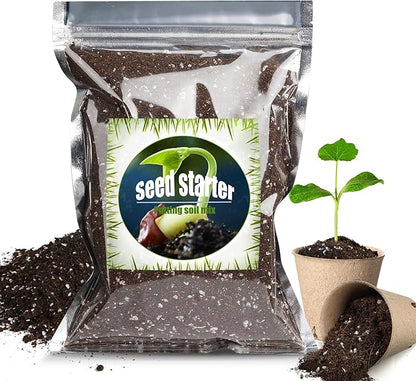 Organic Seed Starter Premium Potting Soil Mix 1qt, All Natural Seed Starter Mix for Fast Germination and Vigorous Seedlings with Strong Root Systems