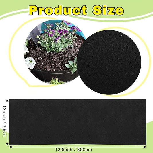 12x120 Inch Non Woven Flower Pot Liner Roll, Felt Planter Liner Roll, Fabric Planter Liners Rolls, Coco Liners Alternative Basket Planters lining for Planters Hanging Basket Window Box (12x120 Inch)