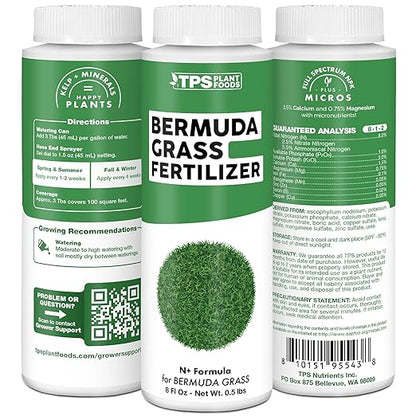 Bermuda Grass Fertilizer for Bermuda Grass, Great for Tifway, Celebration, and Princess Varieties, Liquid Fertilizer by TPS Plant Foods, 32 oz (1 Quart)