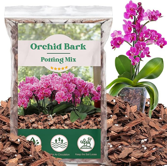 Orchid Potting Mix,Orchid Bark Potting Mix,2QT Natural Orchid Bark Potting Mix with Pine Bark & Perlite for Orchid Potting,Enhanced Drainage,Air Flow and Root Ventilation