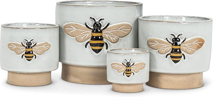 Abbott Collection 27-CRITTER-844-SM Small Single Emboss Bee Planter, 3" H