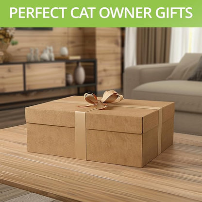 Cat Grass Kit for Indoor Cats – x4 Seed Packets | Cat Grass Seeds with Wooden Planter, Soil & Mini Gardening Tools for Nipping – Pet Wheatgrass Grass