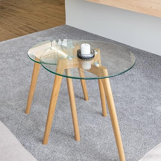 Custom Cut Round Glass Table Top 1/4" Thick - Clear Tempered Glass Cut to Size - Replacement for Table Tops with Flat Edge