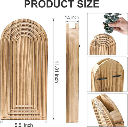 DREAMLOOM 2 Pack Wooden Wall Vases with Eucalyptus Artificial Plants, Wall Hanging Planters Boho Modern Farmhouse Indoor for Narrow Spaces Entryway Bathroom Home Office Decoration, Black
