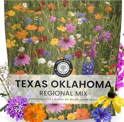Texas Oklahoma Regional Mix – 19,000 Seeds for Planting – 2026 Season – 1 Ounce Pouch