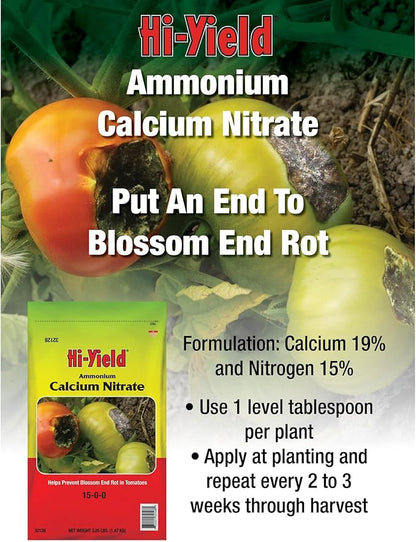 Hi-Yield (32128) Ammonium Calcium Nitrate 15-0-0, Helps Precent Blossom End Rot in Tomatoes (3.25 lbs.)