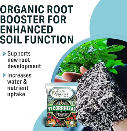 Mycorrhizal Fungi OMRI Organic Root Enhancer for Plant Success, Super Potent 20 Strain ECTO and ENDO Blend for Trees, Vegetables and Houseplants, Beneficial Bacteria Included Treats 700 Plants