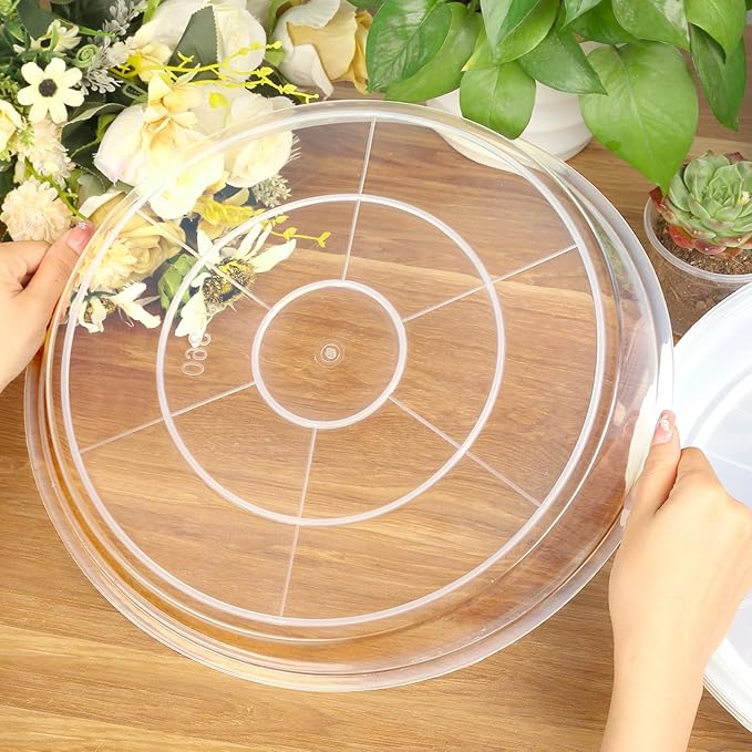 6 Pack Clear Plant Saucer, Durable Plant Drip Trays Saucers for Pots, No Holes Water Catcher Trays for Indoor Outdoor Planter, Sturdy Base Plate (Clear, 6.2"-6Pack)