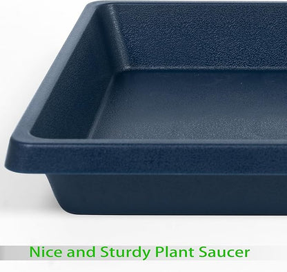 Square Plant Saucer 10 Inch 4 Pack, Plant Drip Trays and Flower Pot Saucers，Doubles Plant Water Catcher Tray, Plant Trays for Indoors No Holes, Plant Drainage Tray Saucers for Potted Plants