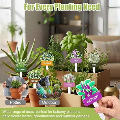 20 Pcs Acrylic Vegetables Plant Label Signs 20 Style Plant Stake Tags with Names Waterproof Herb Garden Markers Reusable Labels Markers for Seedlings Nursery Garden Succulent Flowers Greenery