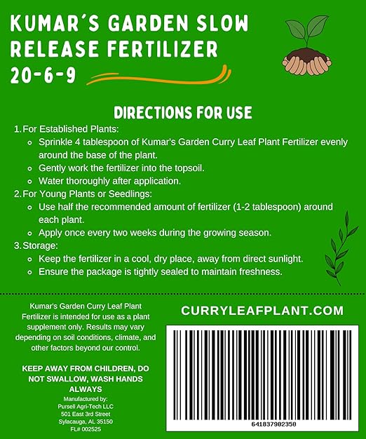 Curry Leaf Plant Fertilizer by Kumar's Garden (1.5 LBS)