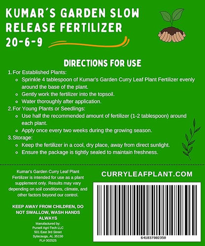 Curry Leaf Plant Fertilizer by Kumar's Garden (1.5 LBS)
