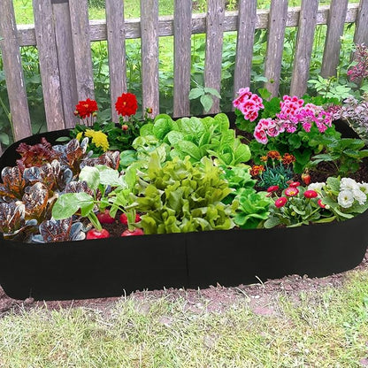 Firlar Fabric Raised Garden Bed, Fabric Raised Planting Bed Grow Bag, Fabric Pots Planting Pots for Herb Plants Flowers Vegetables, Black (35.4x70.8 Inch)