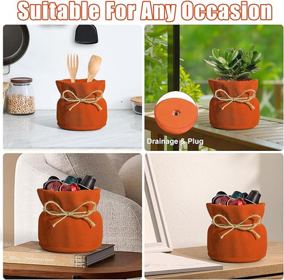 Succulent Pots Flower Pots for Indoor Plants Cute Plant Pots Candy Bowl for Office Key Holder Bowl Farmhouse Table Decor (Orange)