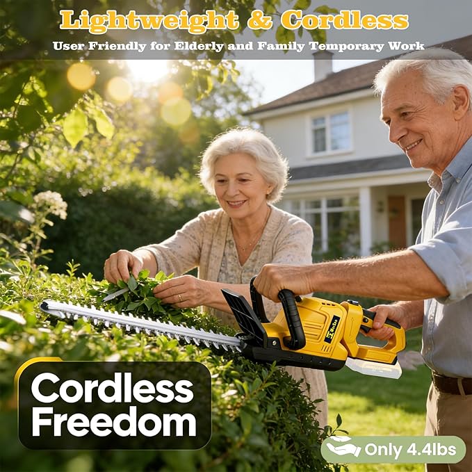 Cordless Hedge Trimmer Compatible with DEWALT 20V MAX Battery, 20-Inch Electric Hedge Trimmer 3000RPM 180° Rotatable Head, Brushless Bush Shrub Trimmer(Battery Not Included)