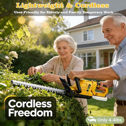 Cordless Hedge Trimmer Compatible with DEWALT 20V MAX Battery, 20-Inch Electric Hedge Trimmer 3000RPM 180° Rotatable Head, Brushless Bush Shrub Trimmer(Battery Not Included)