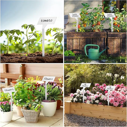 KINGLAKE Large Plant Labels,11.8 Inch Tall Plastic Plant Tags Labels,30 Pcs Nursery Garden Labels Plant Markers for Outdoor Garden Waterproof Plants Tags with Marker Pen