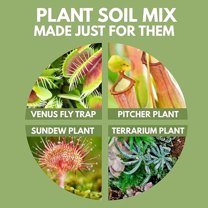 Organic Earth Carnivorous Plant Soil Mix 1 QT - Plant Food Peat Moss & Perlite for Carnivorous Plants - Terrarium Soil, Pitcher Plant Soil, Venus Fly Trap Soil