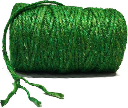 Jute Rope 3 ply Green | Jute Garden Twine Unique Dark Garden Twine | Supports Vines, Plants and Vegetables Pottery Product (3 Ply Green 200 Ft)