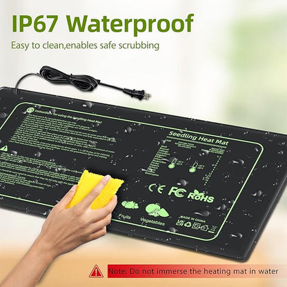 Seedling Heat Mat for Seed Starting, 2 Pack Plant Heat Mats Indoor Germination Growing Gardening Brewing, Waterproof Greenhouses Warming Heating Pad Terrarium Reptile Seed Rooting 10"X20.75"