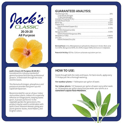 Jack's Classic All Purpose 20-20-20 Water Soluble Plant Food (1.5lbs)