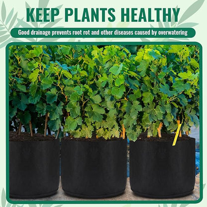 Zubebe 8 Pcs 100 Gallon Plant Grow Bags Large Reusable Planting Pots Nonwoven Fabric Grow Pot Aeration Fabric Garden Bed Outdoor Cloth Garden Containers for Flowers Fruits Vegetables, Black