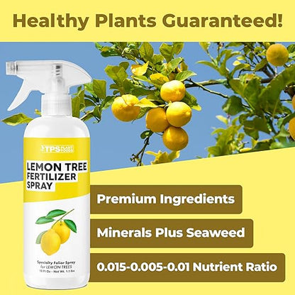 Lemon Tree Fertilizer Spray, Gentle Foliar Feeding Spray for Healthy Leaves and Plants, Liquid Fertilizer by TPS Plant Foods, 16oz (475ml)