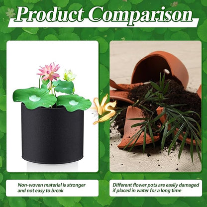 Norme 8 Pcs Aquatic Plant Pots for Pond, Pond Plant Baskets Heavy Duty Fabric Pots for Garden, Aquatic Plants, Bog Plants, Water Lily, Lotus, Flower(8 x 6 Inch)