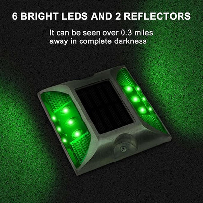 Aolyty Solar Driveway Dock Lights, IP68 Waterproof Solar Deck Light Outdoor Warning Step Lights Reflective Road Marker for Sidewalk Stair Garden Pathway Walkway (2 Pack, Yellow)