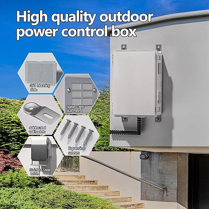 Electrical Junction Box, Ventilated Design, Cable Grommets, Indoor/Outdoor Use with Mounting Panel & Hinged Cover. Waterproof IP 65. (Grey Cover, 17.7"x13.7"x7.9")