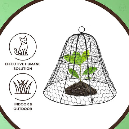 Homarden Garden Cloche Plant Protectors from Animals - Bell Screen Shape Plant Cage - Garden Protection from Animals - Plant Covers for Outdoor Vegetable Garden or Indoor Potted Plants - Black