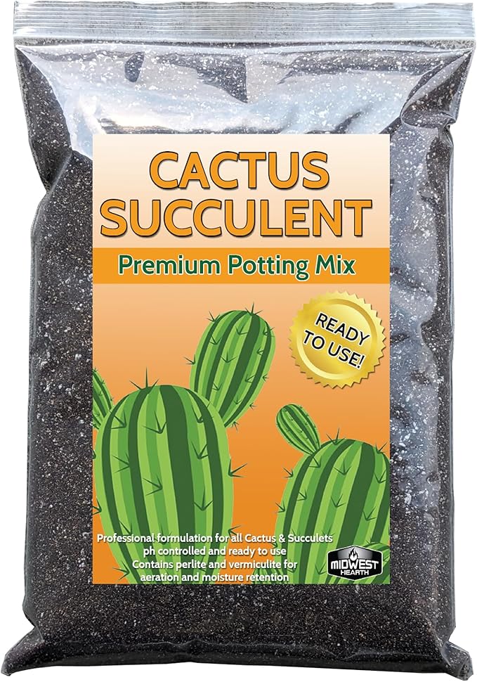 Cactus Succulent Natural Potting Soil Mix (Made in USA) (4 Dry Quarts)