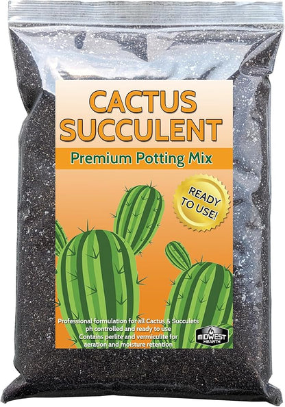 Cactus Succulent Natural Potting Soil Mix (Made in USA) (8 Dry Quarts)
