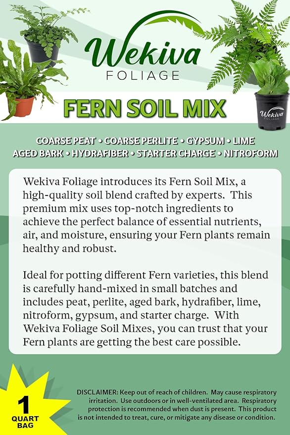 Fern Growing Soil Mix – 20 Quarts - Custom Soil Blend – Potting Mix for Fern Plants – Specially Developed by and for Professional Nursery Growers - Nutrient-Rich Formula