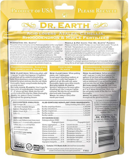 Dr. Earth Organic & Natural MINI Acid Lover Azalea, Camellia, Rhododendron & Maple Fertilizer ( 1 lbs )