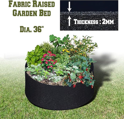 BenefitUSA Fabric Raised Planting Bed Garden Grow Bags 12 inches Tall (Dia 36")