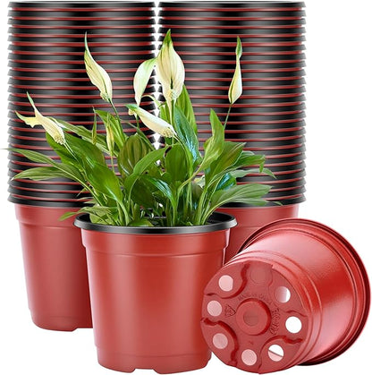 VIVOSUN 100 Pcs 4 Inch Plastic Plant Nursery Pots, Seed Starting Pot, Flower Plant Container for Seedlings, Cuttings, Transplanting