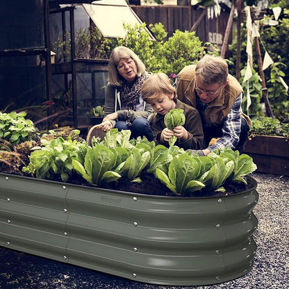 Raised Garden Bed Kit, 5x2x1 ft Galvanized Planter Box Outdoor with Safety Edging, Large Metal Raised Beds for Gardening Vegetables Flower Fruits (Volcanic Ash)