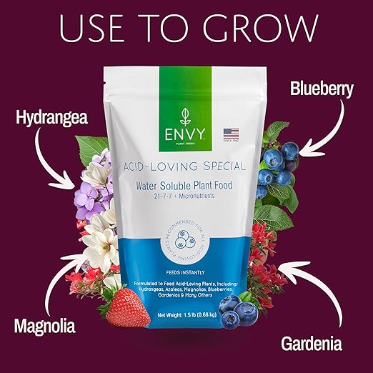 ENVY Plant Foods Acid-Loving Special | Water Soluble Fertilizer | Hydrangea, Azalea, & Berry Plant Food (3lb x3)