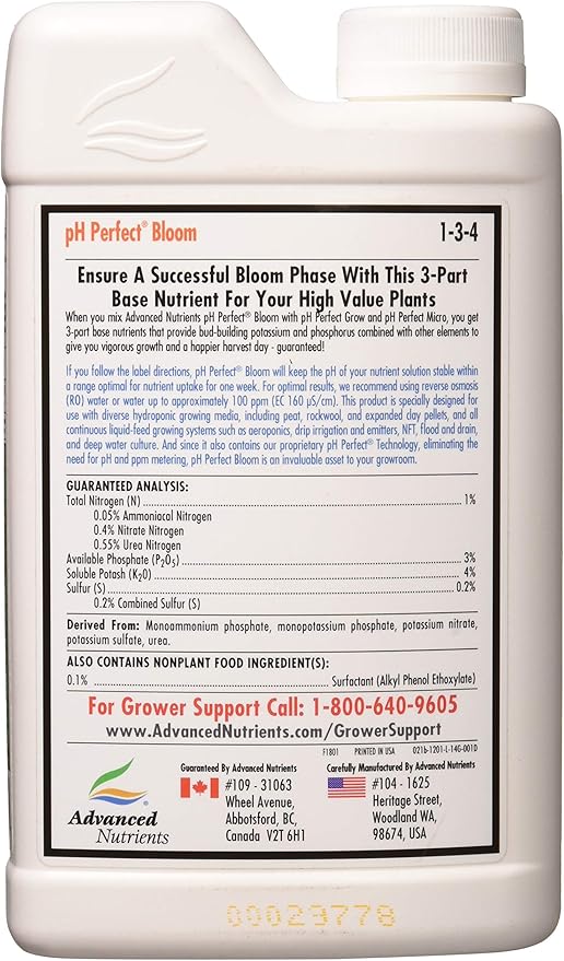 Advanced Nutrients Bloom Ph Perfect Fertilizer, 1-Liter