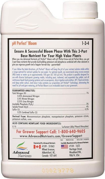 Advanced Nutrients Bloom Ph Perfect Fertilizer, 1-Liter