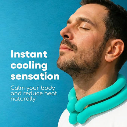Medi Grade Neck Cooling Tube - Reusable, Instant Cooling Ring - Mess-Free, Lightweight & Portable Ice Ring - No Power Needed – for Summer Heat Relief - 2 x Large - 6.1” x 7.3”