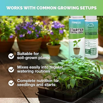 Starter Fertilizer – Liquid Plant Food for Seedlings, Starts & Transplants, Supports Strong Roots & Healthy Growth, 8 oz