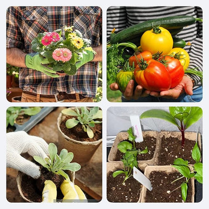 50Pcs Biodegradable Seedling Pots Seed Starter Kit 3.15 Inch Square Peat Pot with Drainage Holes, Plant Labels, Seedling Pickers & Garden Shovels