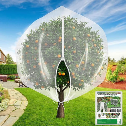 Evoio Bird Netting for Garden Plant Fruit Tree Protection Large Blueberry Bushes Netting Covers Bags with Zipper, 4 x 5 ft Shrubs Bush Tomato Strawberry Berry Barrier Mesh Cover Net Protector