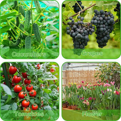 BOTINDO Garden Stakes 36 Inches Sturdy Green Plant Sticks 25 Pack, Metal Tomato Stakes Support, Yard Plant Support Cage for Potted Plants, Tomatoes, Trees, Cucumber, Fences, Beans (36 inch)
