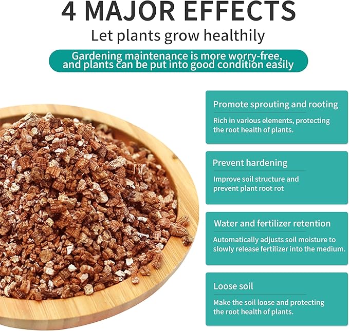 Organic Vermiculite Bulk, 100% Natural Vermiculite for Gardening, Horticultural Vermiculite Soil Conditioner, 2QT Organic Vermiculite by Perfect Plants