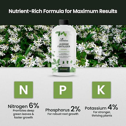 32oz Jasmine Fertilizer for Jasmine Plant Live - Makes 192 Gallons of Indoor Plant Food for Houseplants, Nutrient-Rich Houseplant Fertilizer - Ideal Outdoor & Houseplant Food for Vibrant Growth