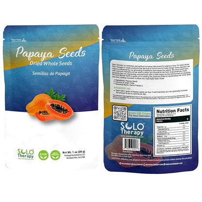 Papaya Seeds, Dried Whole Seeds, 1 oz (28 g), Raw, Natural (1 ounce (28 grams))